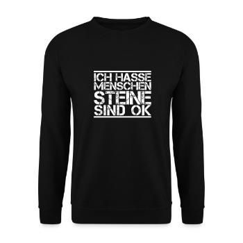 "Geology Steine OK | Geologie" - Unisex Pullover - Schwarz - Vorne - Alina (178cm) & Michal (187cm)