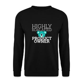 "Product Owner Koalafied | "Scrum Master"" - Unisex Pullover - Schwarz - Vorne - Alina (178cm) & Michal (187cm)