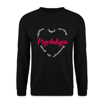 Psychologin Psychologie Psychotherapeutin Geschenk - Unisex Pullover - Schwarz - Vorne - Alina (178cm) & Michal (187cm)