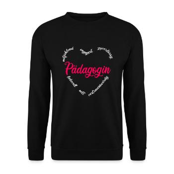 Pädagogin - Unisex Pullover - Schwarz - Vorne - Alina (178cm) & Michal (187cm)