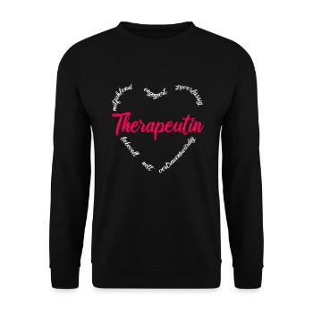 Therapeutin Psychotherapeutin Geschenk - Unisex Pullover - Schwarz - Vorne - Alina (178cm) & Michal (187cm)