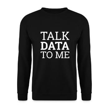 "Talk Data Data Science | Data Science" - Unisex Pullover - Schwarz - Vorne - Alina (178cm) & Michal (187cm)