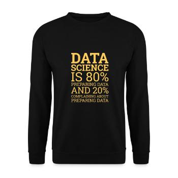 "Complaining Data Science | Data Science" - Unisex Pullover - Schwarz - Vorne - Alina (178cm) & Michal (187cm)