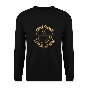 "Agile Coach Coffee | Agile" - Unisex Pullover - Schwarz - Vorne - Alina (178cm) & Michal (187cm)