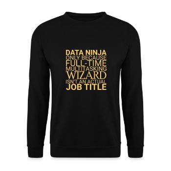 "Data Ninja Wizard | Data Science" - Unisex Sweatshirt - black - Front - Alina (178cm) & Michal (187cm)