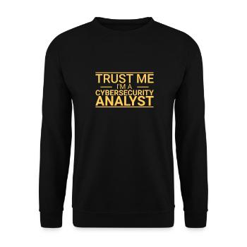 "Cybersecurity Analyst Trust | Cybersecurity" - Unisex Pullover - Schwarz - Vorne - Alina (178cm) & Michal (187cm)