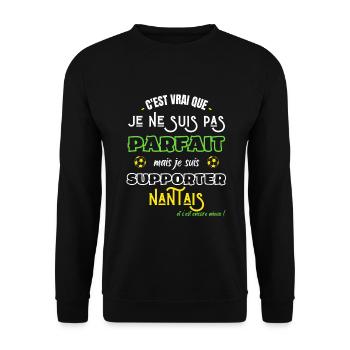 Nantes football Parfait supporter Nantais Humour - Sweat-shirt Unisexe - noir - Devant - Alina (178cm) & Michal (187cm)