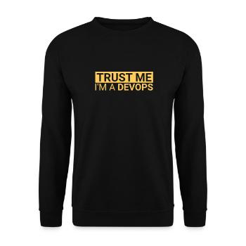 | de confiance DevOps Développement de logiciels » - Sweat-shirt Unisexe - noir - Devant - Alina (178cm) & Michal (187cm)