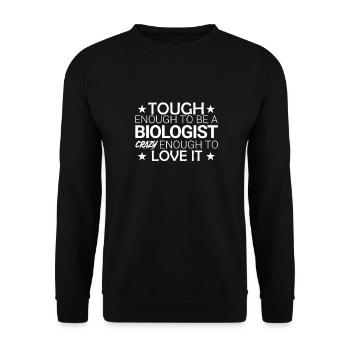 « Biologiste Crazy | Biologie » - Sweat-shirt Unisexe - noir - Devant - Alina (178cm) & Michal (187cm)