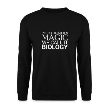 « Biologie Magic | Biologie » - Sweat-shirt Unisexe - noir - Devant - Alina (178cm) & Michal (187cm)