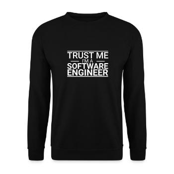 "Software Engineer Trust | Programming" - Unisex Pullover - Schwarz - Vorne - Alina (178cm) & Michal (187cm)