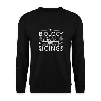 "Microbiologist Cupcake | Microbiology" - Unisex Sweatshirt - black - Front - Alina (178cm) & Michal (187cm)