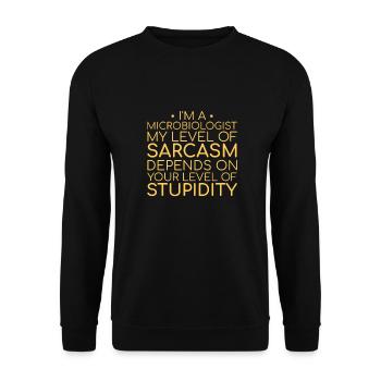 "Microbiologist Sarcasm | Microbiology" - Unisex Sweatshirt - black - Front - Alina (178cm) & Michal (187cm)