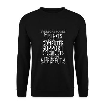 "Computer Support Specialist Perfect | IT Support" - Unisex Sweatshirt - black - Front - Alina (178cm) & Michal (187cm)