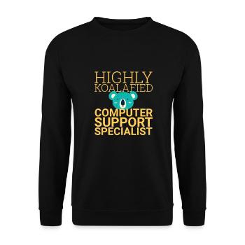 Computer Support Specialist Koalafied | IT Support - Unisex Sweatshirt - black - Front - Alina (178cm) & Michal (187cm)