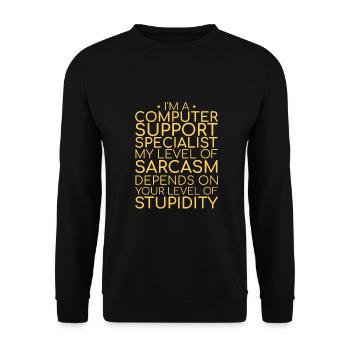 "Computer Support Specialist Sarcasm | IT Support" - Unisex Sweatshirt - black - Front - Alina (178cm) & Michal (187cm)