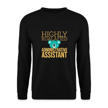 "Administrative Assistant Koalafied | Administration" - Unisex Sweatshirt - black - Front - Alina (178cm) & Michal (187cm)