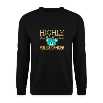 « L’officier de police Koalafied | Police » - Sweat-shirt Unisexe - noir - Devant - Alina (178cm) & Michal (187cm)