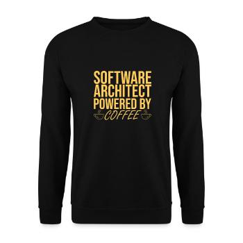 "Software Architect Coffee | Software Architektur" - Unisex Pullover - Schwarz - Vorne - Alina (178cm) & Michal (187cm)