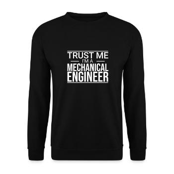 « Mechanical Engineer Trust | Génie mécanique » - Sweat-shirt Unisexe - noir - Devant - Alina (178cm) & Michal (187cm)