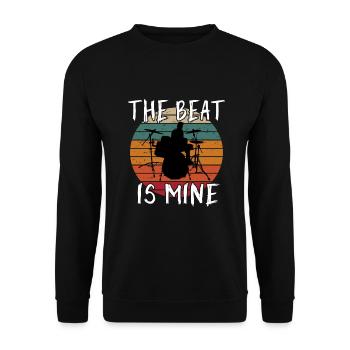 The Beat Is Mine Drum Set - Funny Drummer Gifts - Unisex Sweatshirt - black - Front - Alina (178cm) & Michal (187cm)