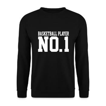 Basketballspieler Nr. 1 - Stolzer Basketballer - Unisex Pullover - Schwarz - Vorne - Alina (178cm) & Michal (187cm)
