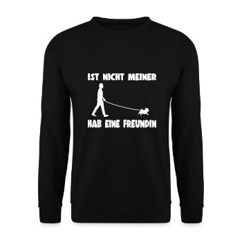 Nicht Meiner Hab Eine Freundin Geschenkidee - Unisex Pullover - Schwarz - Vorne - Alina (178cm) & Michal (187cm)