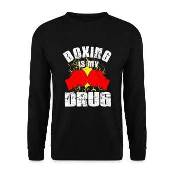 Boxer Quote Boxing Is My Drug Boxing Gloves Gifts - Unisex Pullover - Schwarz - Vorne - Alina (178cm) & Michal (187cm)