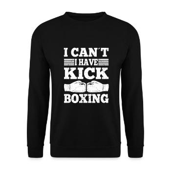 I Cant I Have Kickboxing With Boxing Gloves Gifts - Unisex Sweatshirt - black - Front - Alina (178cm) & Michal (187cm)