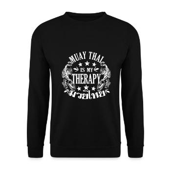 Muay Thai est mon idée cadeau de boxe thaïlandaise thérapeutique - Sweat-shirt Unisexe - noir - Devant - Alina (178cm) & Michal (187cm)