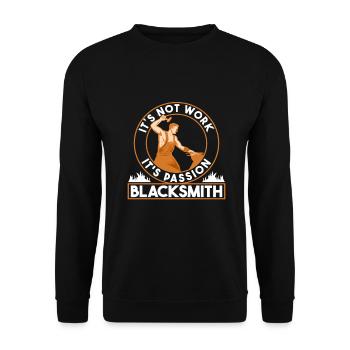 Smithing Its Not Work Its Passion Blacksmith - Unisex Sweatshirt - black - Front - Alina (178cm) & Michal (187cm)