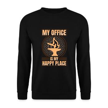 Blacksmithing My Office Is My Happy Place Gifts - Unisex Sweatshirt - black - Front - Alina (178cm) & Michal (187cm)