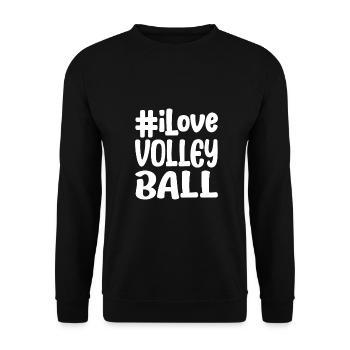 I Love Volleyball Girls Gift Idea - Unisex Pullover - Schwarz - Vorne - Alina (178cm) & Michal (187cm)