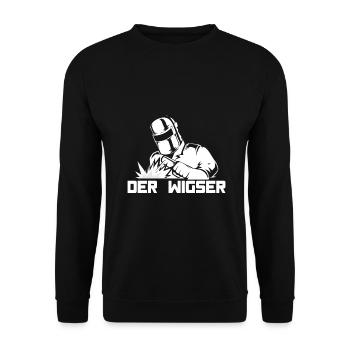 Der Wigser Schweißer Witziges Schweißen Geschenk - Unisex Pullover - Schwarz - Vorne - Alina (178cm) & Michal (187cm)