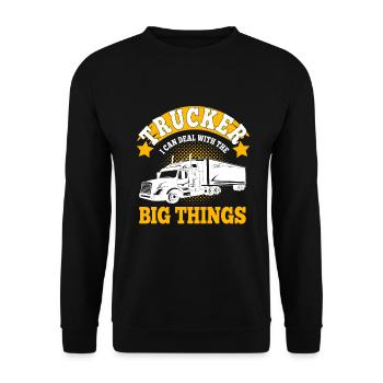 Le camionneur peut faire face à Big Things Truck Driver Gift - Sweat-shirt Unisexe - noir - Devant - Alina (178cm) & Michal (187cm)