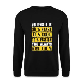 Le volleyball est un cadeau de design 110% en détresse - Sweat-shirt Unisexe - noir - Devant - Alina (178cm) & Michal (187cm)