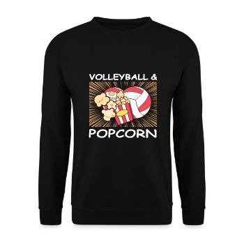 Volleyball & Popcorn Lover Teenage Girls Player - Sweat-shirt Unisexe - noir - Devant - Alina (178cm) & Michal (187cm)