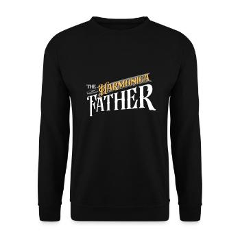 The Harmonica Father Harmonica Player Harmonicist - Unisex Sweatshirt - black - Front - Alina (178cm) & Michal (187cm)