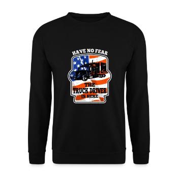 N’ayez pas peur : Trucker Driver est là pour les camionneurs - Sweat-shirt Unisexe - noir - Devant - Alina (178cm) & Michal (187cm)