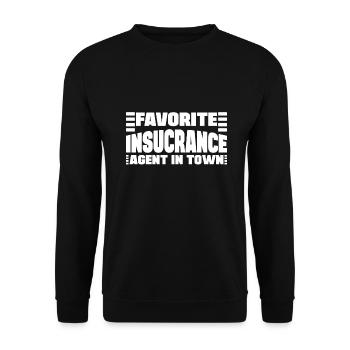 Idée cadeau d’agent d’assurance préféré en ville - Sweat-shirt Unisexe - noir - Devant - Alina (178cm) & Michal (187cm)