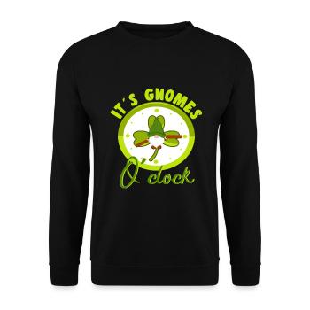 Ses Gnomes OClock Loverleaf Elf Garden Miniature - Sweat-shirt Unisexe - noir - Devant - Alina (178cm) & Michal (187cm)