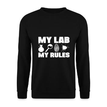 My Lab My Rules Forensic Analyst Crime Lab Gift - Unisex Sweatshirt - black - Front - Alina (178cm) & Michal (187cm)