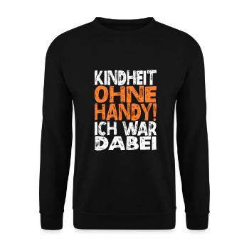 Kindheit ohne Handy - Unisex Pullover - Schwarz - Vorne - Alina (178cm) & Michal (187cm)