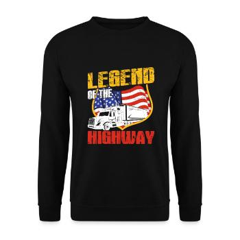 Camionneur Légende De L’Autoroute Truclegend Camion - Sweat-shirt Unisexe - noir - Devant - Alina (178cm) & Michal (187cm)