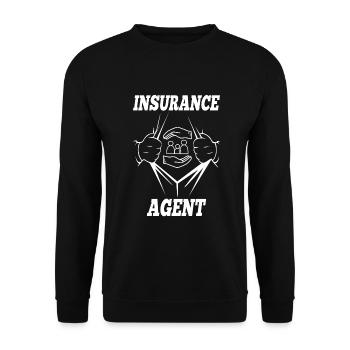 Insurance Agent Broker Salesman Gift Idea - Unisex Pullover - Schwarz - Vorne - Alina (178cm) & Michal (187cm)