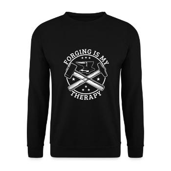 La forge est mon cadeau de forgeron amusant de thérapie - Sweat-shirt Unisexe - noir - Devant - Alina (178cm) & Michal (187cm)