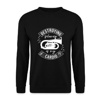Détruire le silence est ma basse cardio baryton - Sweat-shirt Unisexe - noir - Devant - Alina (178cm) & Michal (187cm)