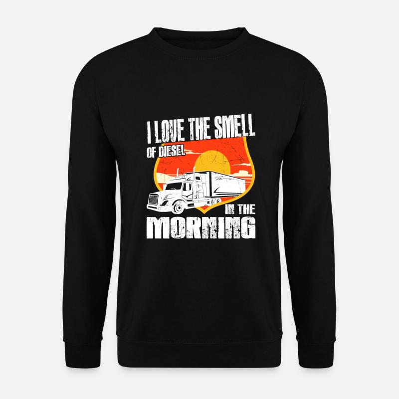 Funny Trucking Art for Trucker Lover Distressed - Unisex Pullover - Schwarz