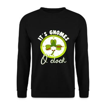 Ses Gnomes OClock Loverleaf Yard Garden Gnome - Sweat-shirt Unisexe - noir - Devant - Alina (178cm) & Michal (187cm)