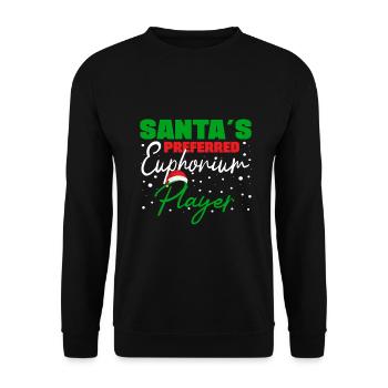 Santas Preferred Euphonium Player Baritone Bass - Unisex Sweatshirt - black - Front - Alina (178cm) & Michal (187cm)